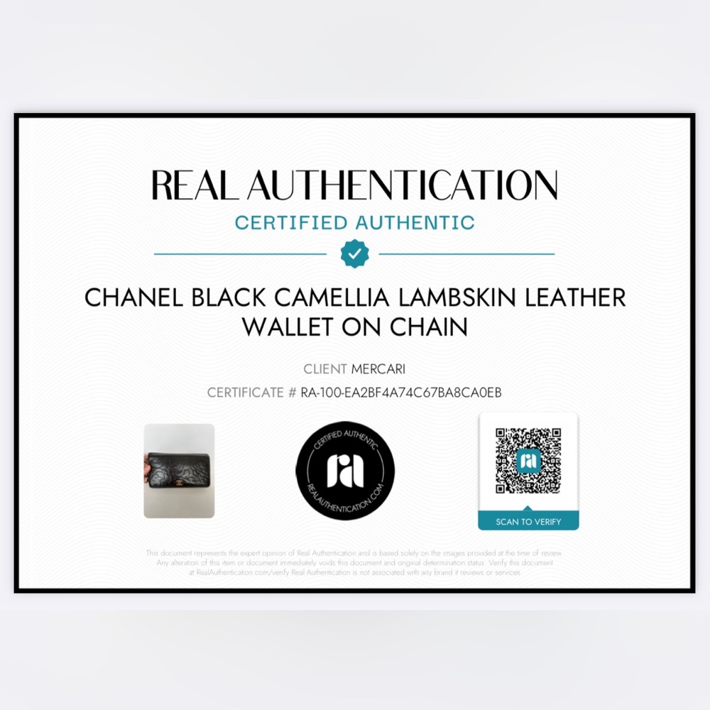 CHANEL Black Floral Embossed Wallet on Chain - Picture 12 of 12